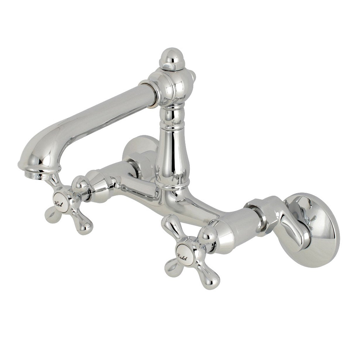 Kingston Brass English Country 6-Inch Adjustable Center Wall Mount Kitchen Faucet