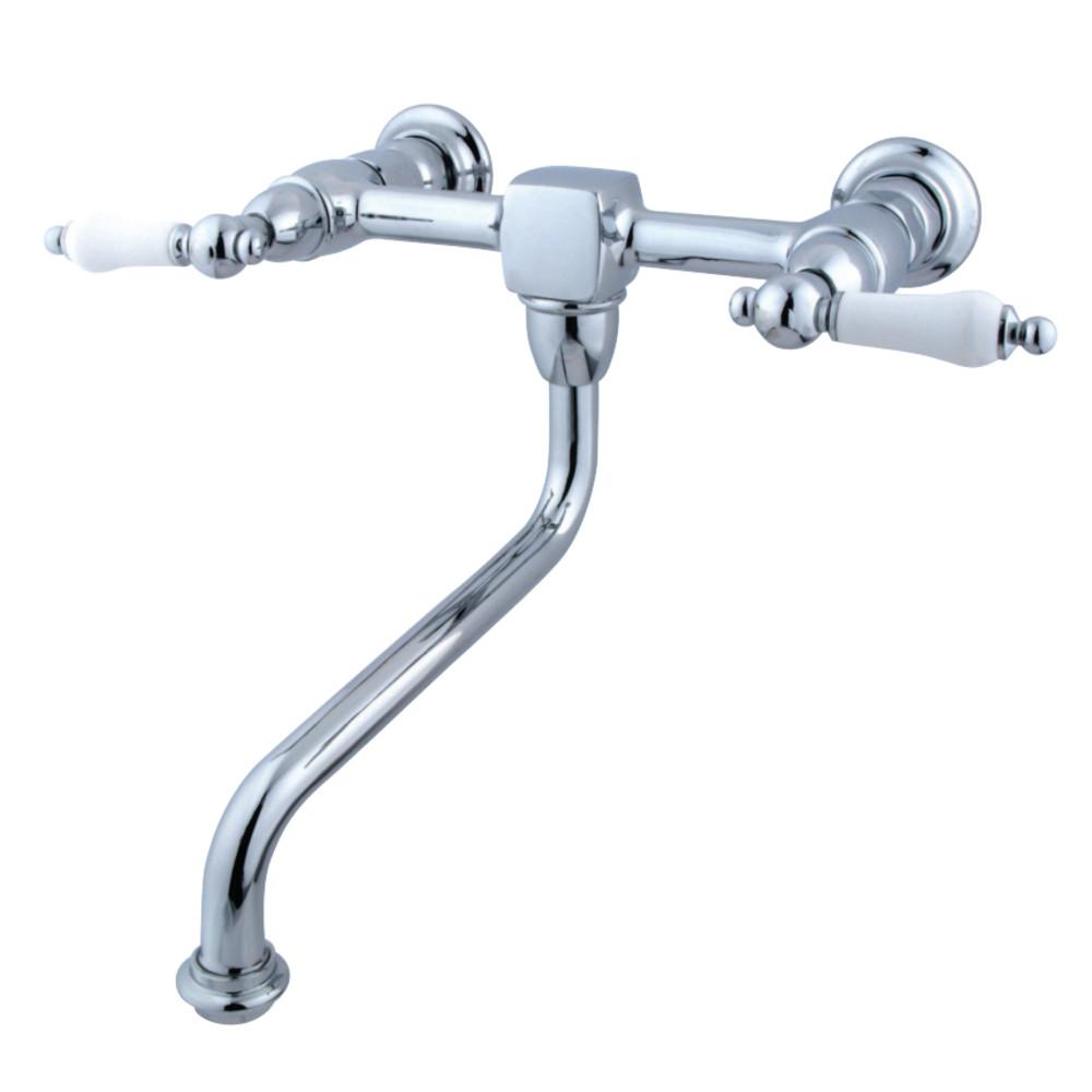 Kingston Brass Heritage Lever Handle Wall Mount Bathroom Faucet