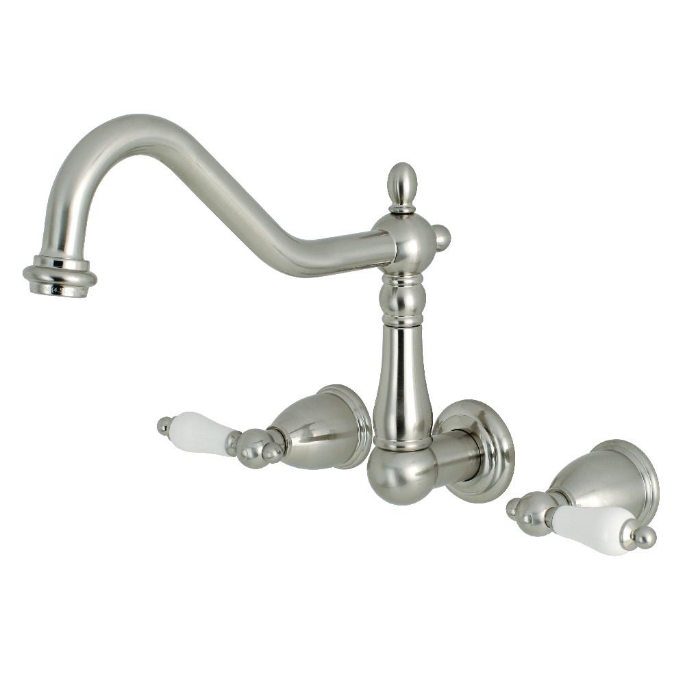 Kingston Brass Heritage Wall Mount 2-Handle Kitchen Faucet