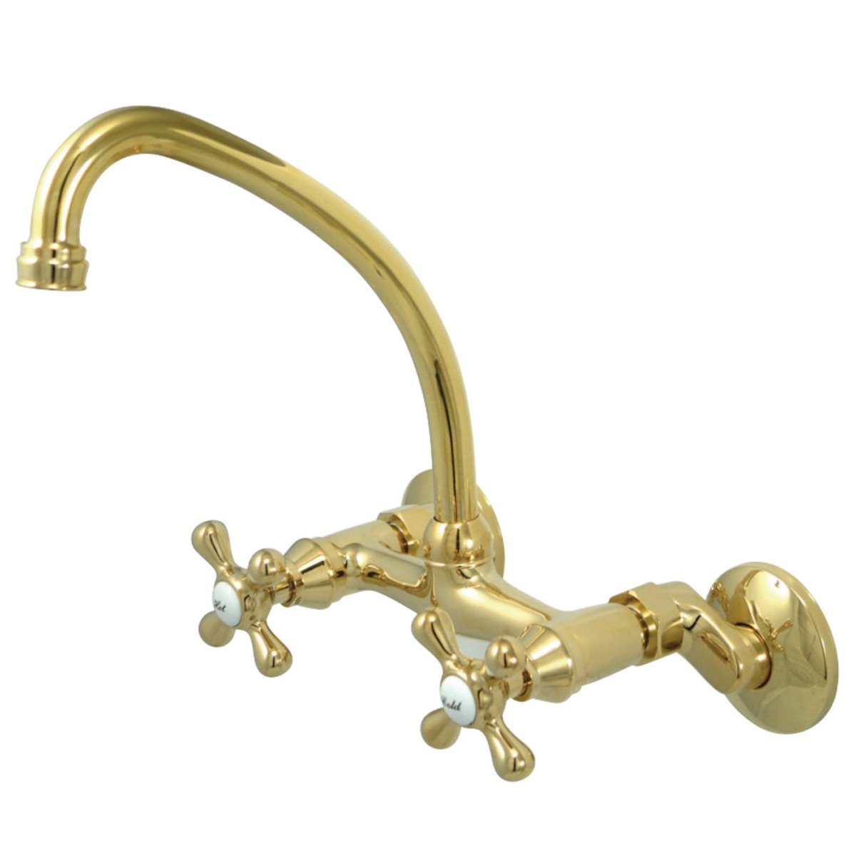 Kingston Brass Kingston 6-Inch Adjustable Center Wall Mount Kitchen Faucet