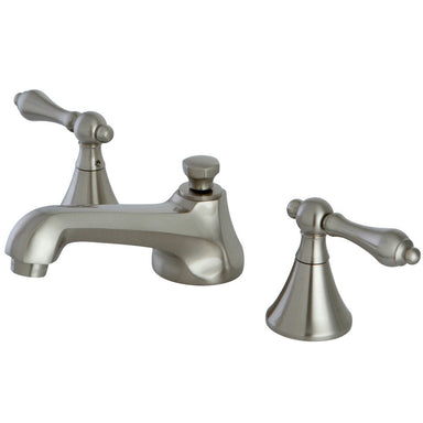 Kingston Brass Deck Mount 8-Inch Widespread Bathroom Faucet with Brass Pop-Up-DirectSinks