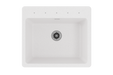 Elkay Quartz Classic 25" x 22" x 11-13/16", Drop-in Laundry Sink with Perfect Drain, White