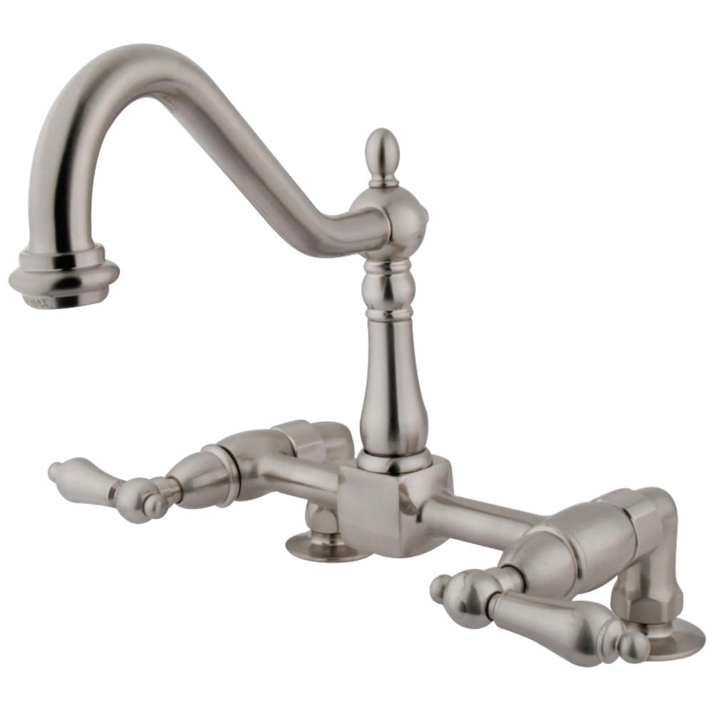 Kingston Brass Heritage Centerset Kitchen Faucet with Metal Lever Handle