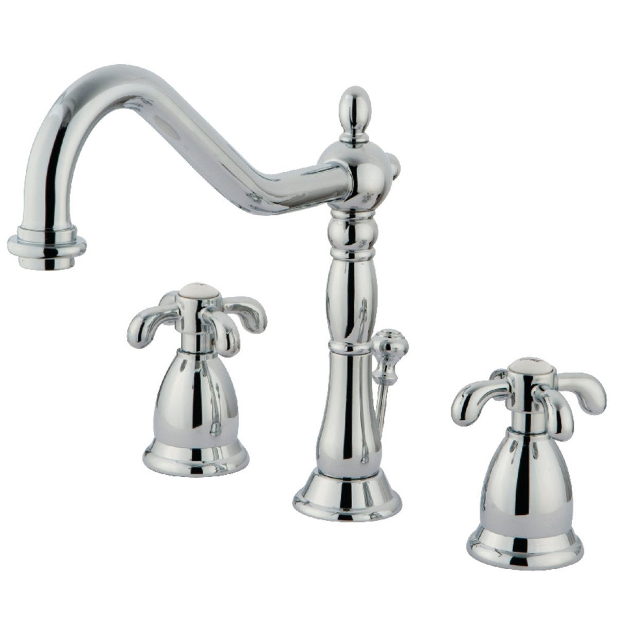 Kingston Brass French Country Deck Mount 8-Inch Widespread Bathroom Faucet