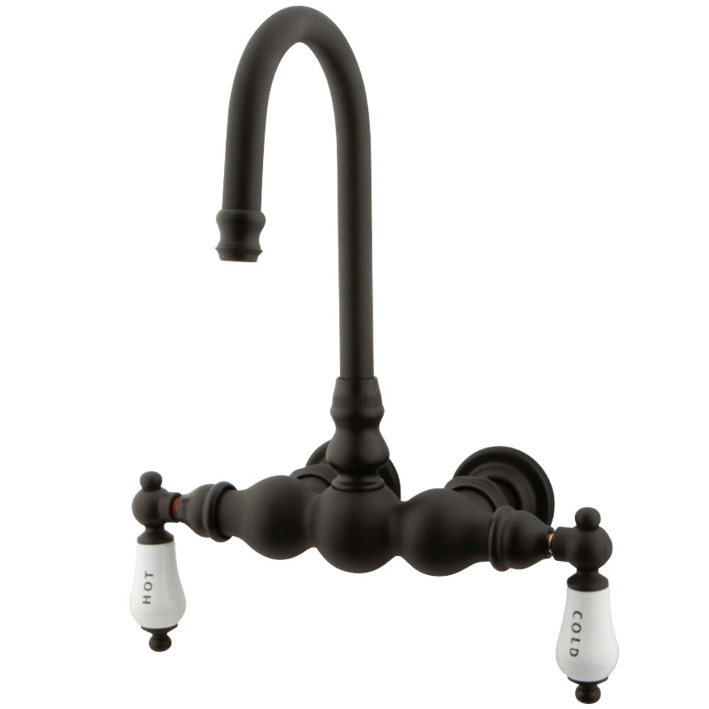 Kingston Brass Vintage Wall Mount Clawfoot Tub Filler Faucet with 3-3/8" Centers