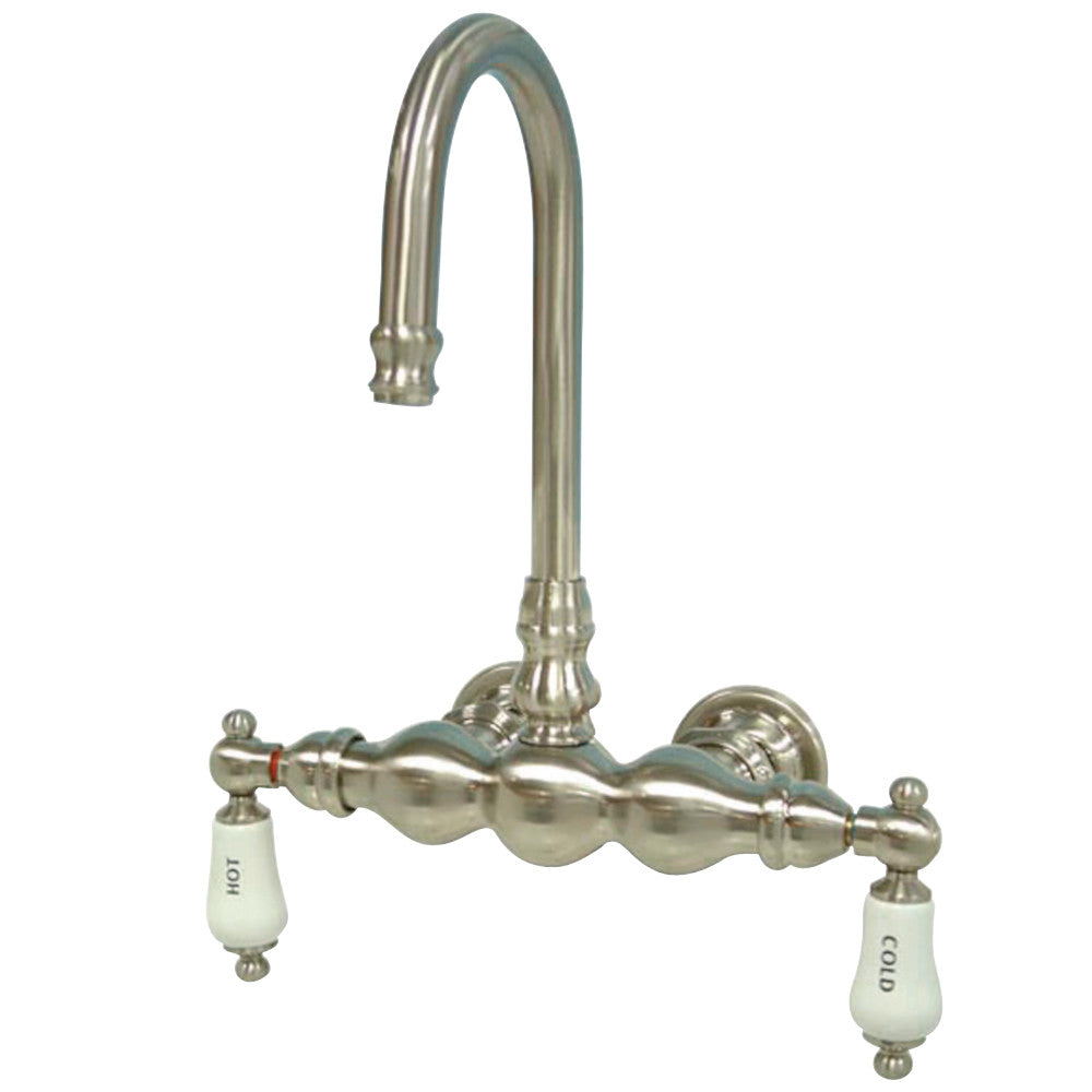 Kingston Brass Vintage Wall Mount Clawfoot Tub Filler Faucet with 3-3/8" Centers