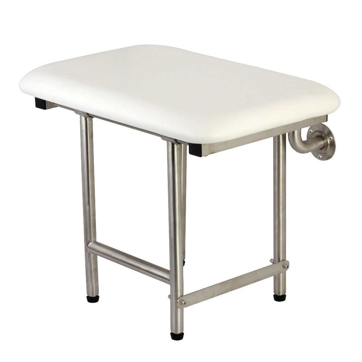 Folding Wall-Mounted Shower Seat – Heavy Duty ABS Bench – 660 Lb Capacity – White