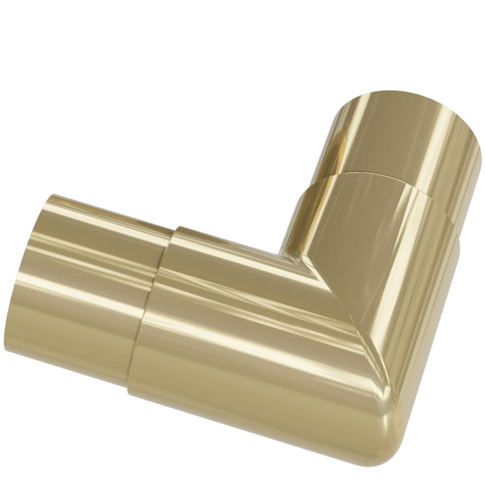 Satin Brass Foot Rail Corner Connector