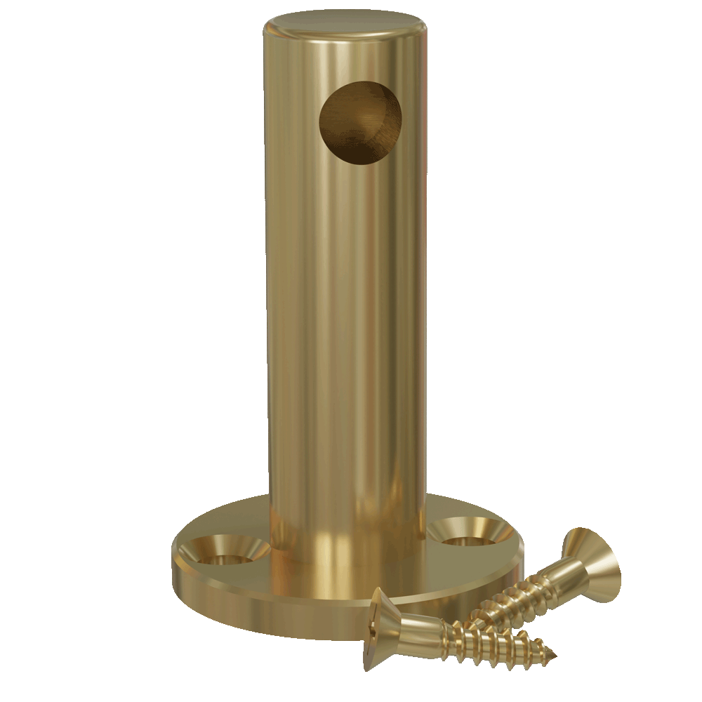 Polished Brass Single Contemporary Gallery Rail Posts | DirectSinks