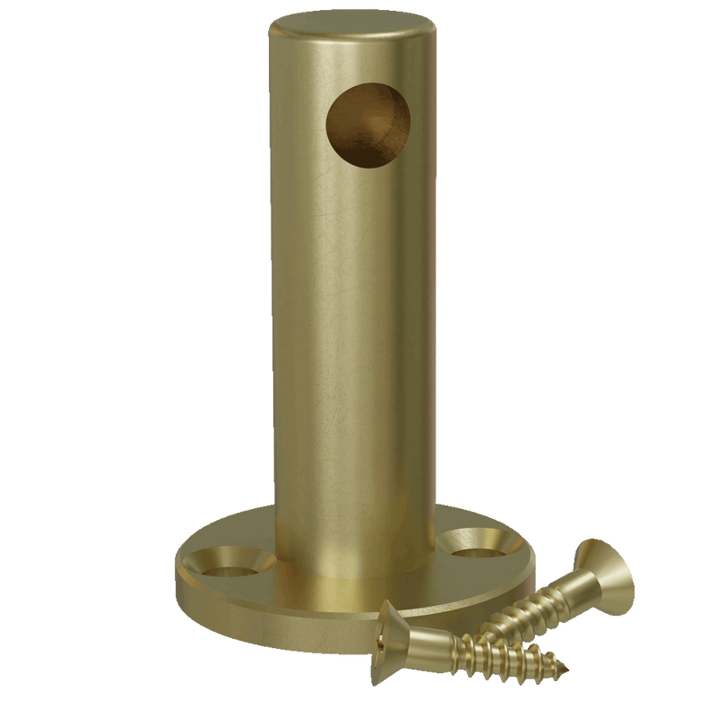 Satin Brass Single Contemporary Gallery Rail End Post