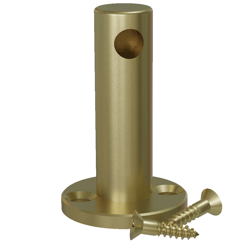 Satin Brass Single Contemporary Gallery Rail End Post