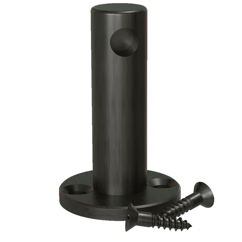 Flat Black Single Contemporary Gallery Rail End Post