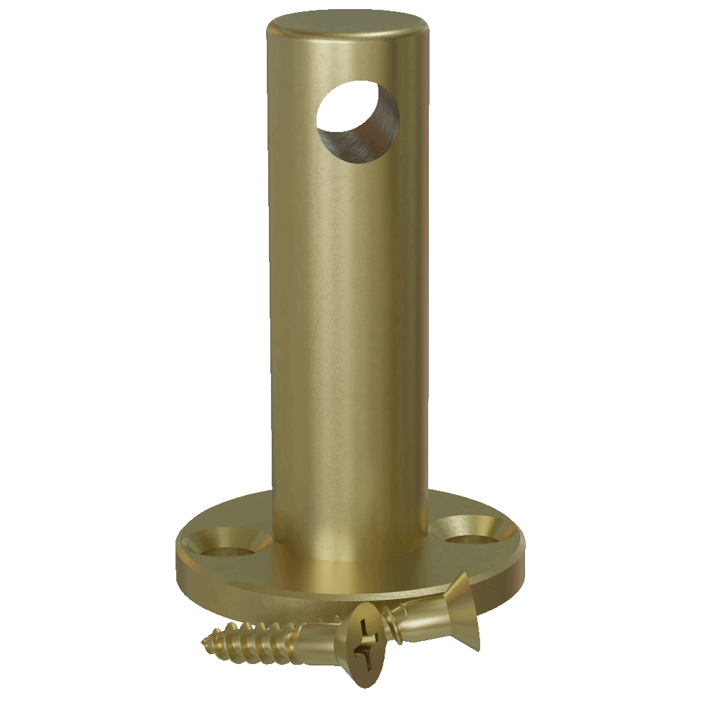 Satin Brass Single Contemporary Gallery Rail Center Post