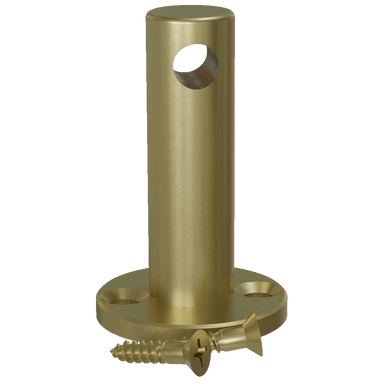 Satin Brass Single Contemporary Gallery Rail Center Post