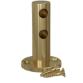 Polished Brass Double Contemporary Gallery Rail End Post