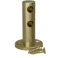 Satin Brass Double Contemporary Gallery Rail End Post