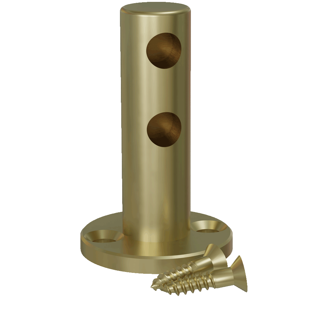 Satin Brass Double Contemporary Gallery Rail End Post