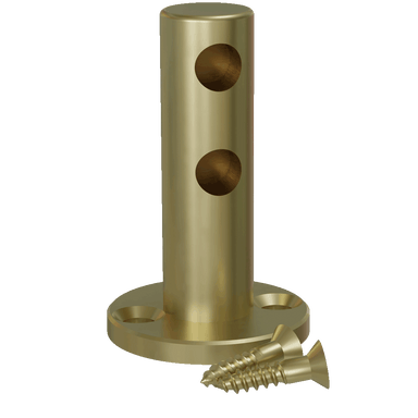 Satin Brass Double Contemporary Gallery Rail End Post