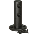 Flat Black Double Contemporary Gallery Rail End Post