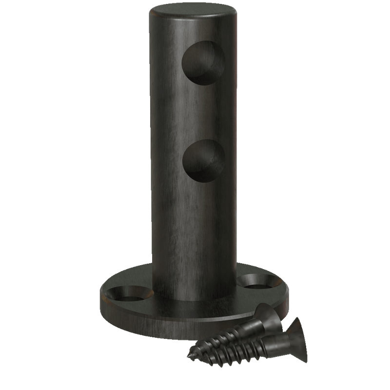 Flat Black Double Contemporary Gallery Rail End Post