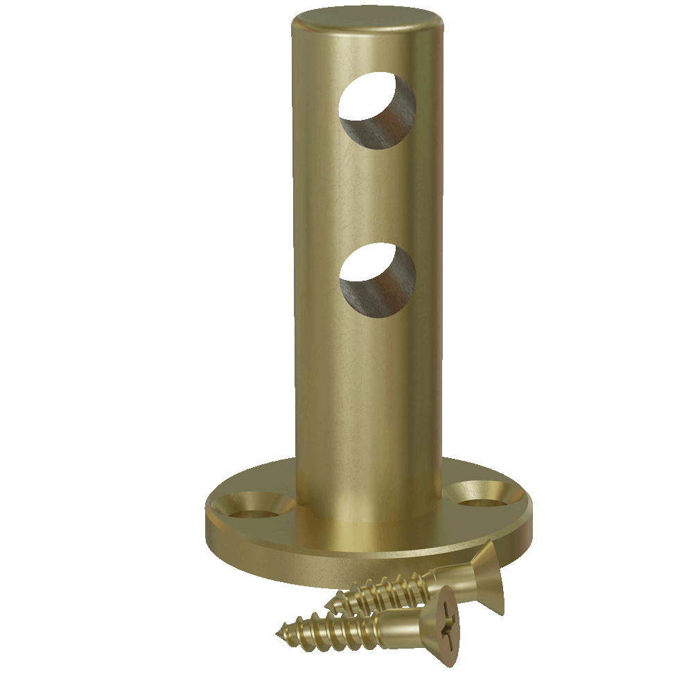 Satin Brass Double Contemporary Gallery Rail Center Post