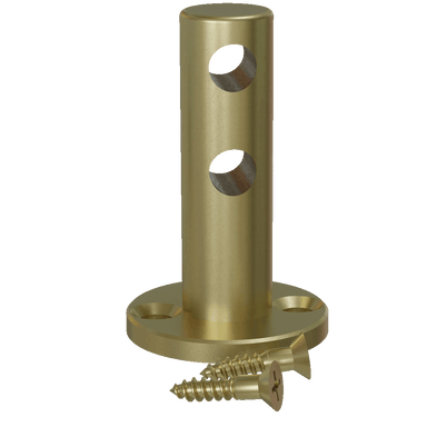 Satin Brass Double Contemporary Gallery Rail Center Post