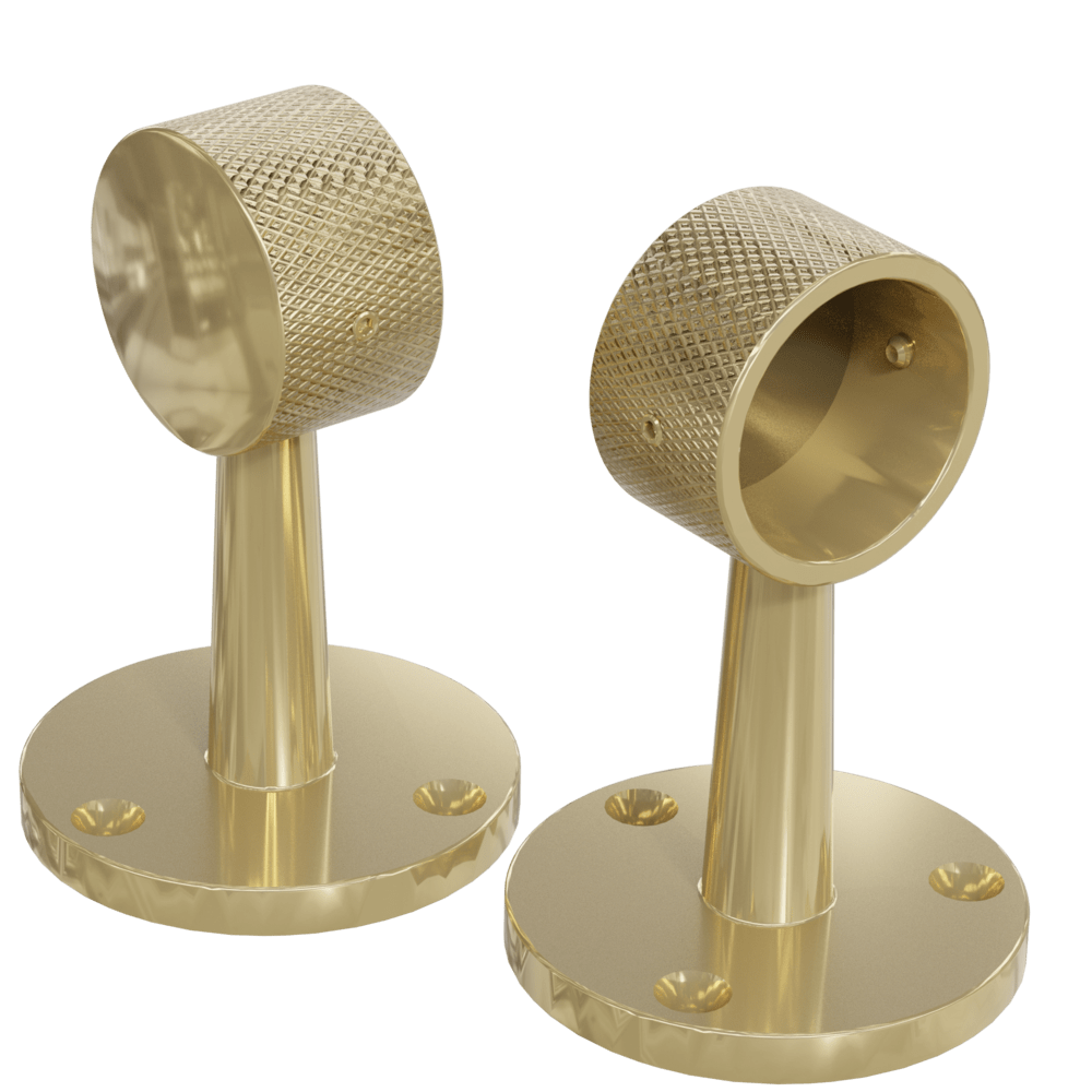Knurled Brass Pot Hanger End Brackets