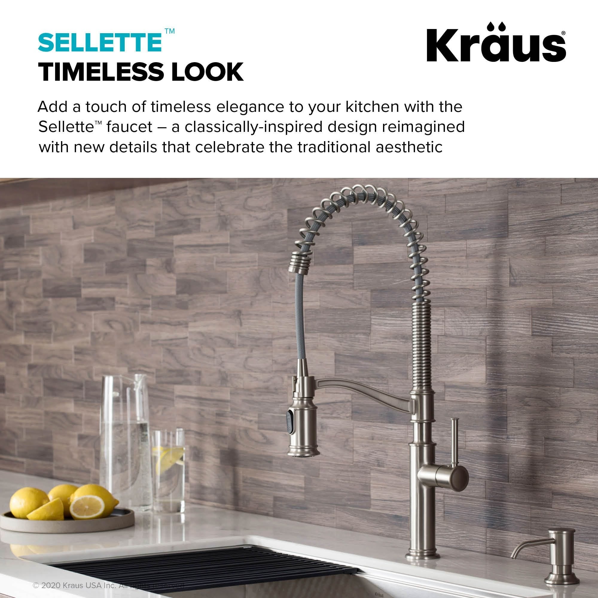 KRAUS Sellette Commercial Style Pull-Down Kitchen Faucet in Spot Free Stainless Steel