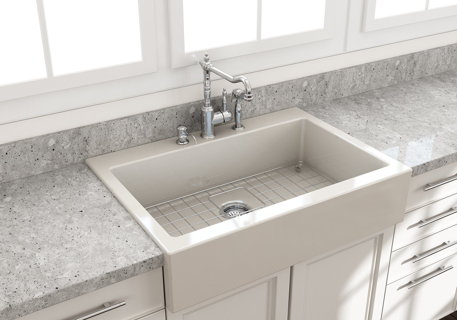 Bocchi Nuova 34" Top Mount Retrofit Farmhouse Sink