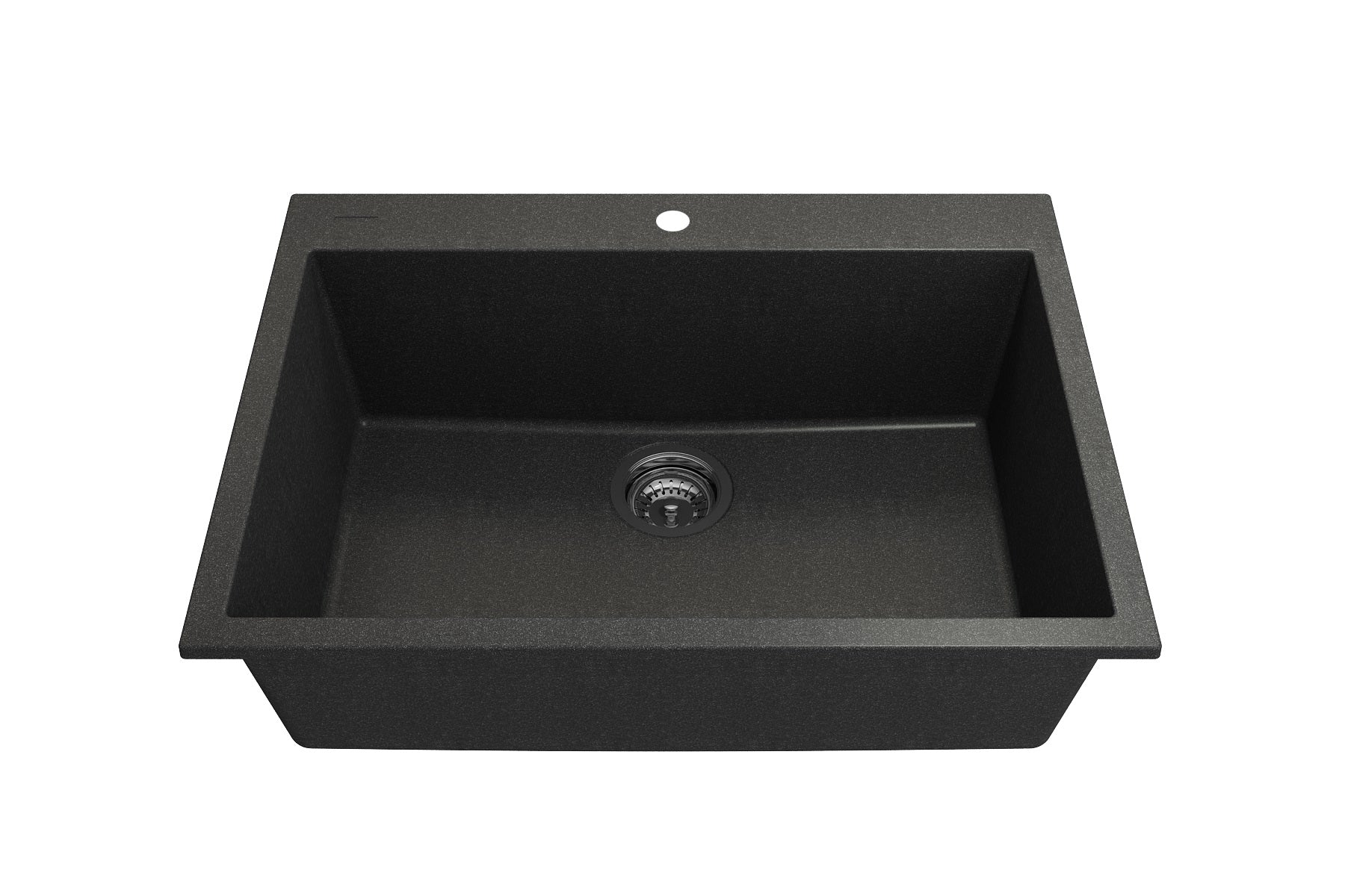 Bocchi 27" Dual-Mount Single Bowl Composite Kitchen Sink in Metallic Black