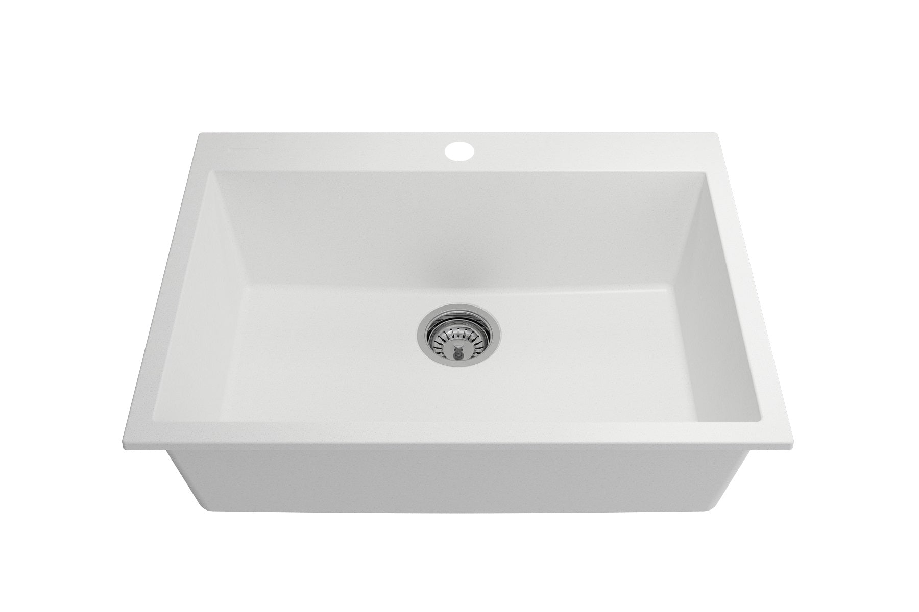 Bocchi 27" Dual-Mount Single Bowl Composite Kitchen Sink in Milk White