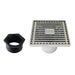 4" Brass Square Grid Shower Drain with Flange and Hair Trap-DirectSinks