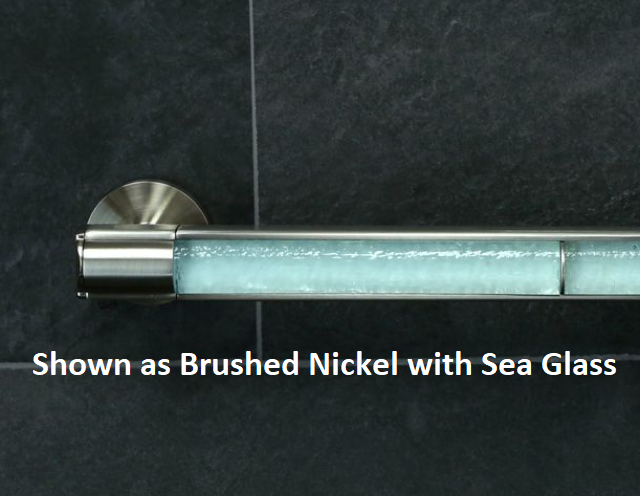 16" Polished Chrome Grab Bar with Glass