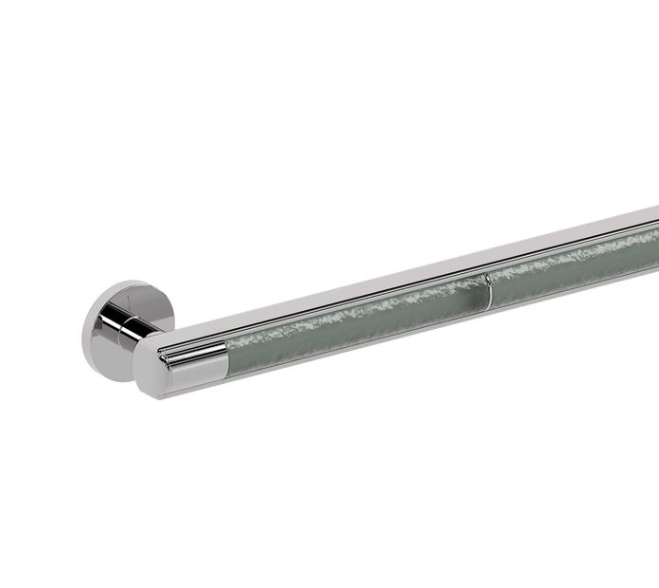 16" Polished Chrome Grab Bar with Glass