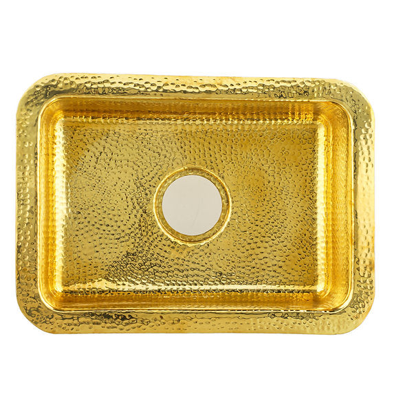 20" Hand-Hammered Brass Dual Mount Bar Sink
