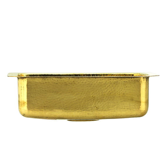 20" Hand-Hammered Brass Dual Mount Bar Sink