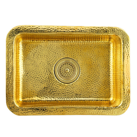 20" Hand-Hammered Brass Dual Mount Bar Sink