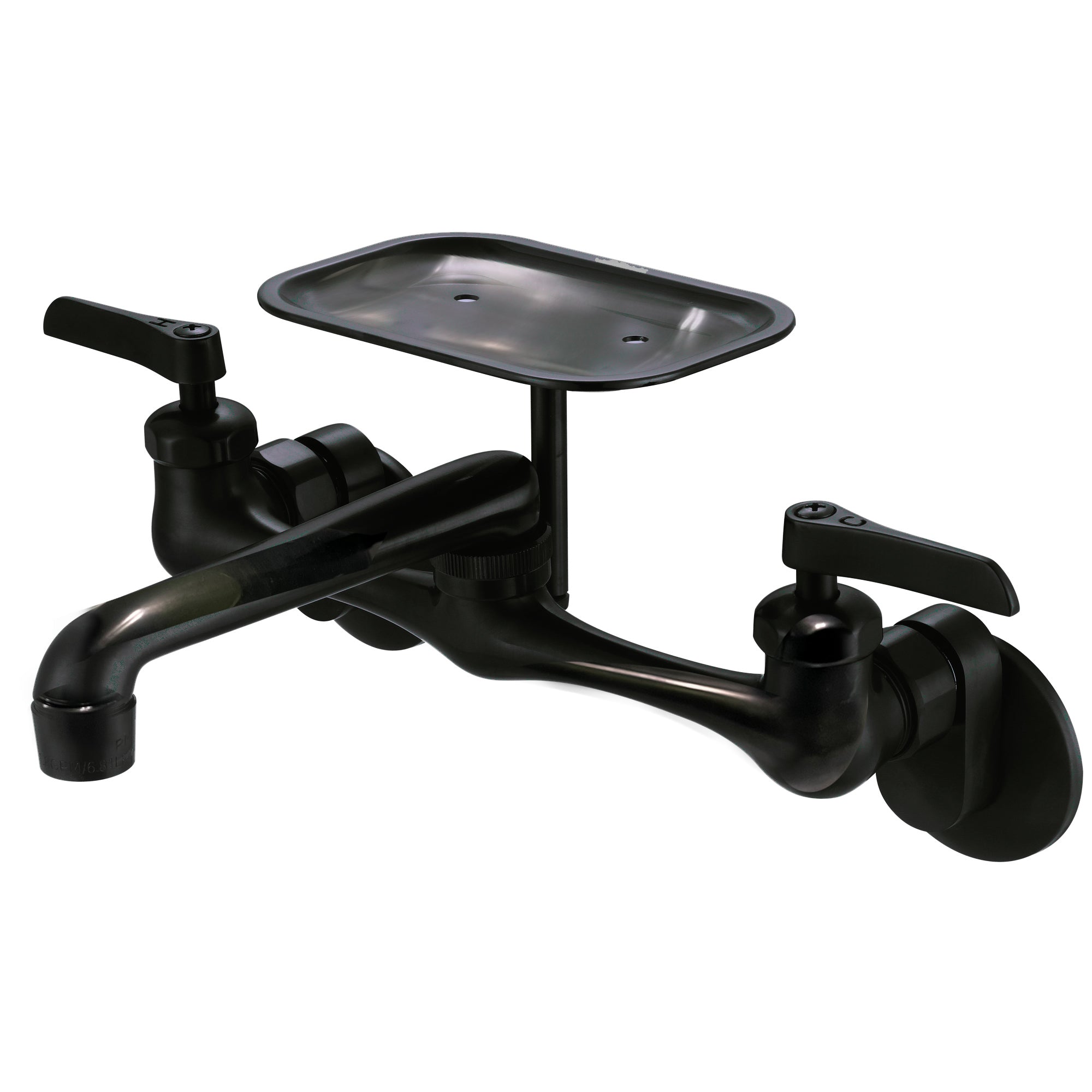 Nantucket Sinks Matte Black Wall Mount Utility Faucet with Soap Dish