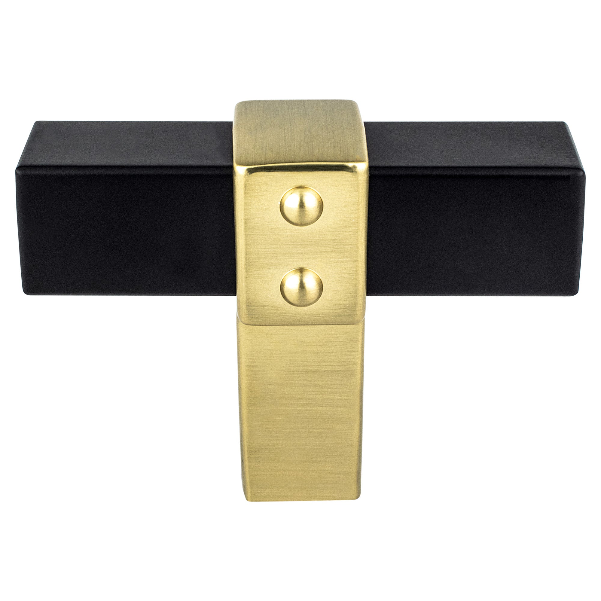 Berenson Rivet Rebel Knob in Matte Black and Modern Brushed Gold