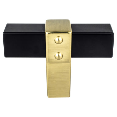 Berenson Rivet Rebel Knob in Matte Black and Modern Brushed Gold