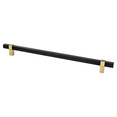 Berenson Rivet Rebel Appliance Pull in Matte Black and Modern Brushed Gold