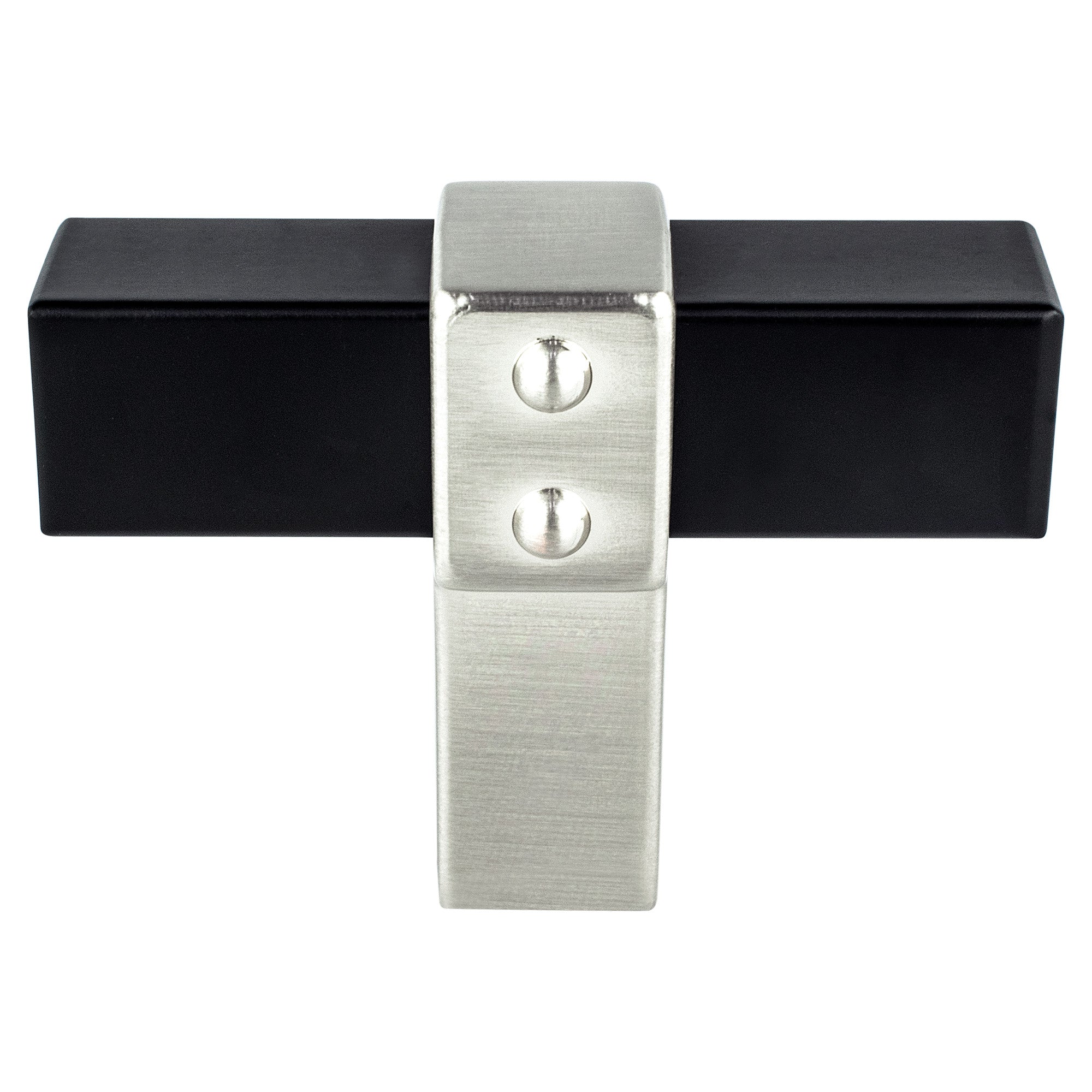 Berenson Rivet Rebel Knob in Matte Black and Brushed Nickel