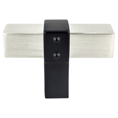 Berenson Rivet Rebel Knob in Brushed Nickel and Matte Black