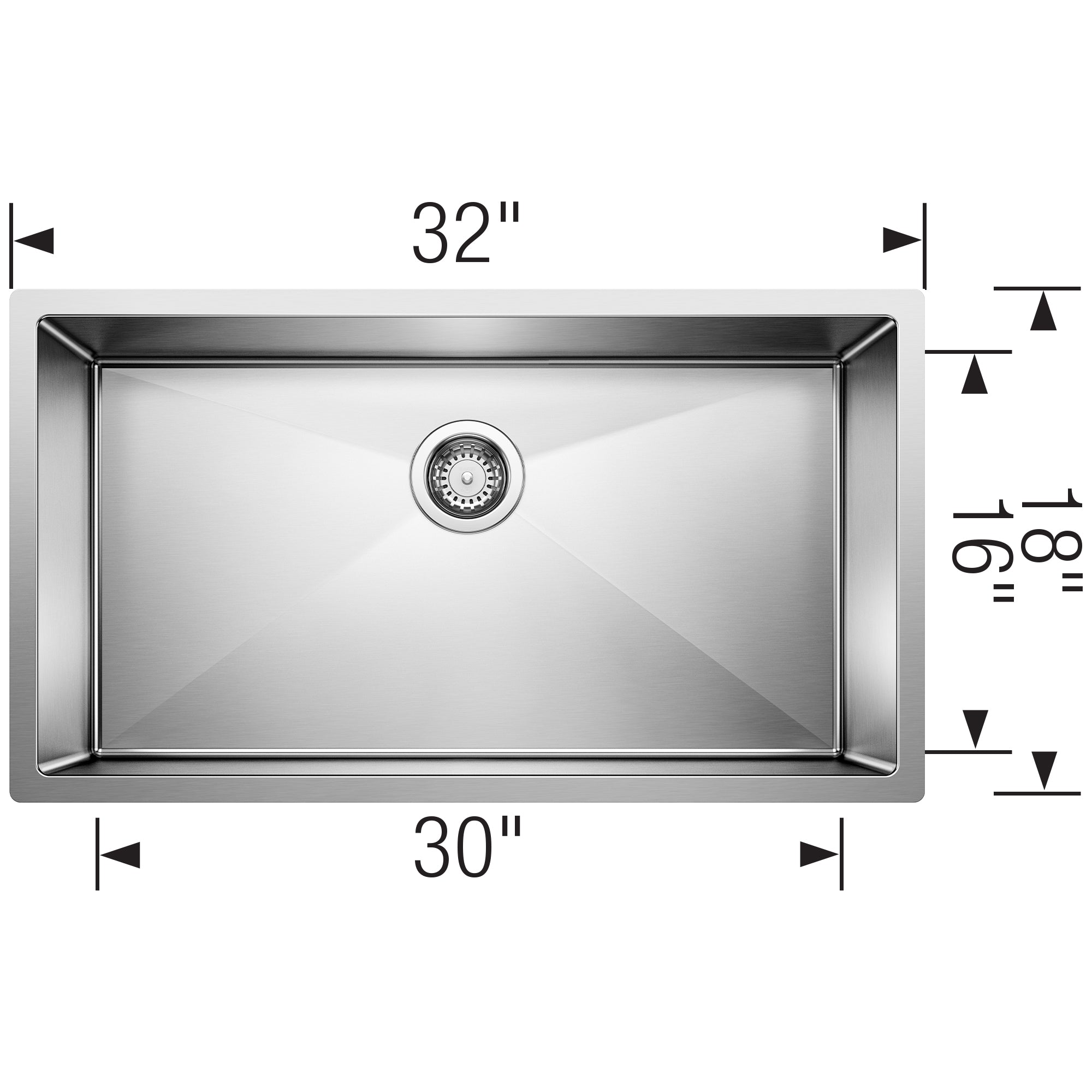 BLANCO 32" Undermount R10 Stainless Steel Single Bowl Kitchen Sink-DirectSinks
