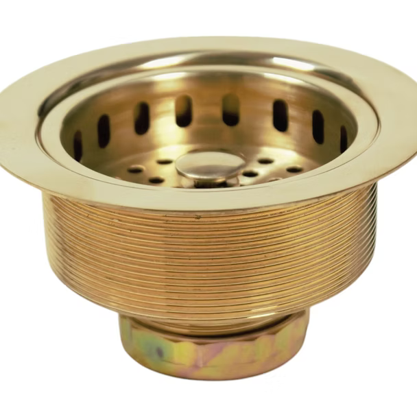 Nantucket Sinks 3.5" Unlacquered Brass Kitchen Drain