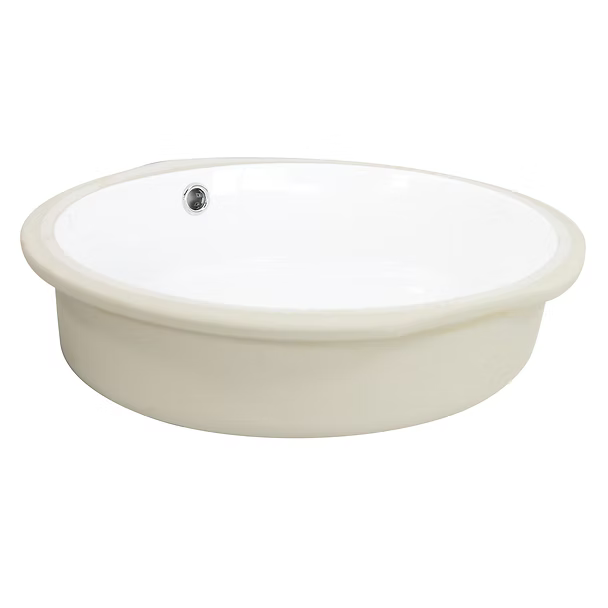 Nantucket Sinks Oval Undermount Ceramic Sink in White UM-16CW