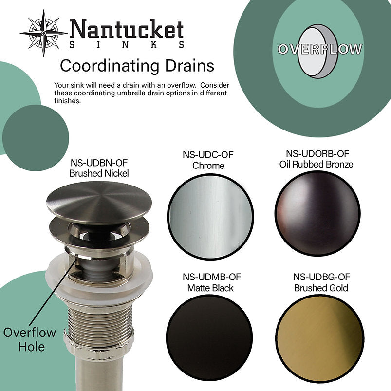 Nantucket Sinks 20" Wall Mount Utility or Bathroom Sink With Overflow
