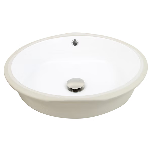 Nantucket Sinks Oval Undermount Ceramic Sink in White UM-16CW