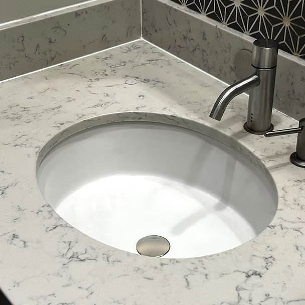 Nantucket Sinks Oval Undermount Ceramic Sink in White UM-16CW
