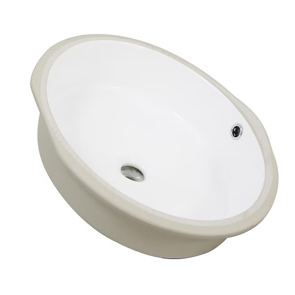 Nantucket Sinks Oval Undermount Ceramic Sink in White UM-16CW